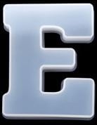 Siliconenmal Letter E voor Epoxy resin, zeep en kaarsen 16 cm per stuk